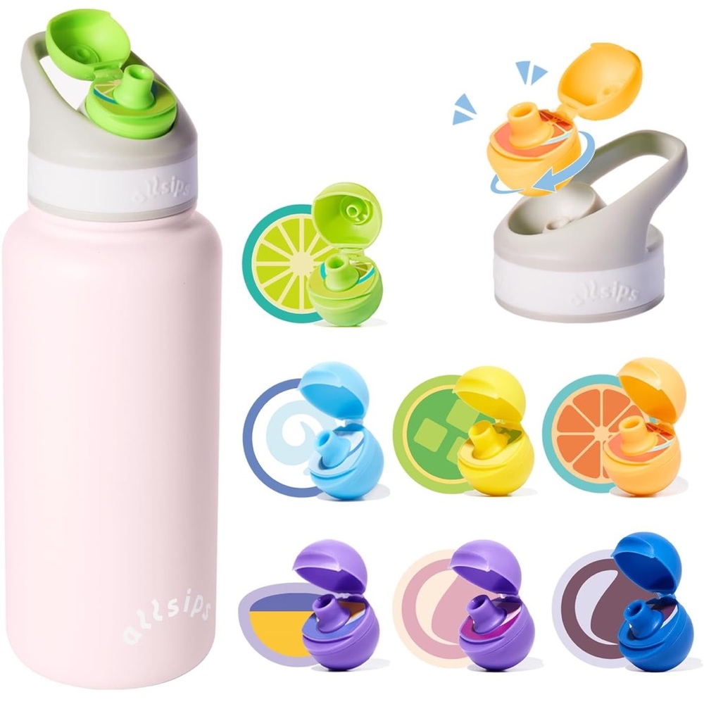 32oz Stainless Steel Air Water Bottle with Straw & 7 Refresher ScentSip（Pink）